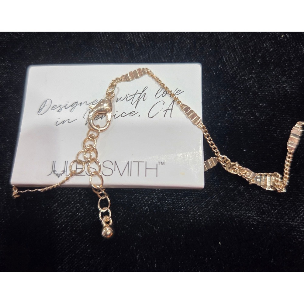 Jules Smith Gold Tone Textured Bar Hand Chain Bracelet Ring Slave Bracelet NEW - Picture 7 of 7